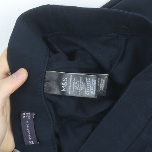 Marks and Spencer Womens Blue Size 10 Stretch Straight Leg Trousers