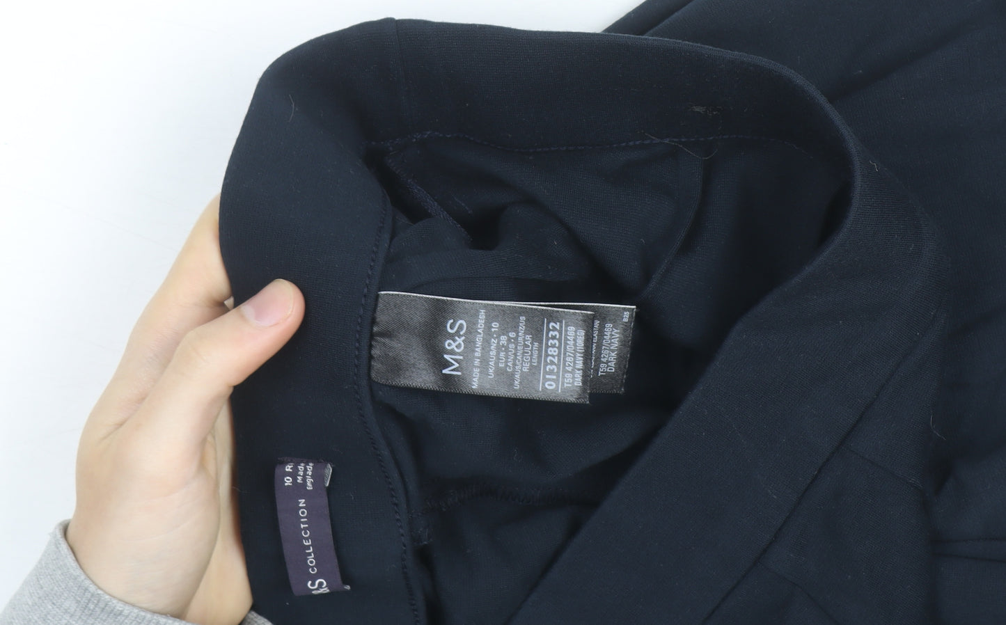 Marks and Spencer Womens Blue Size 10 Stretch Straight Leg Trousers