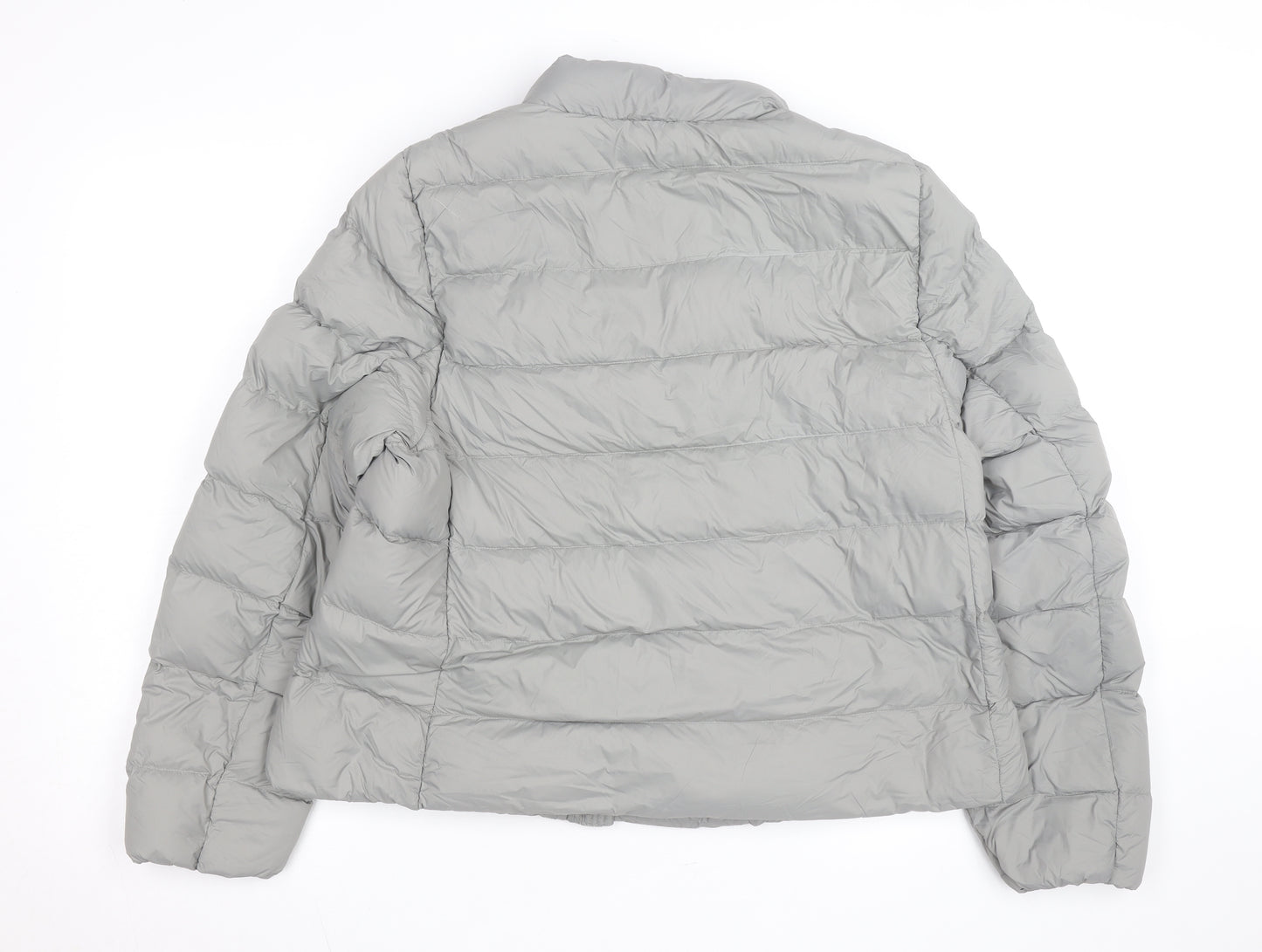 Marks and Spencer Women’s Grey Puffer Jacket Size 16 Full Zip Down
