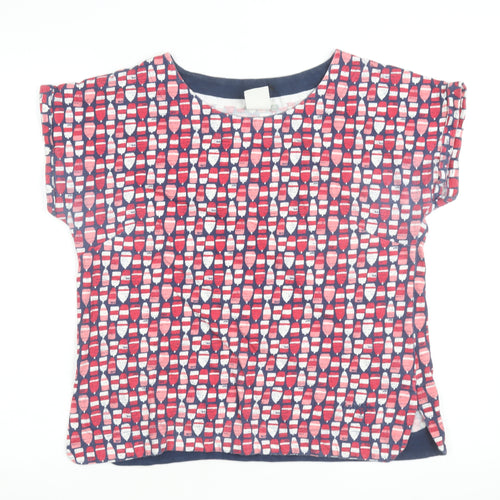 Weird Fish Womens Multicoloured Nautical Cotton T-Shirt Size 14