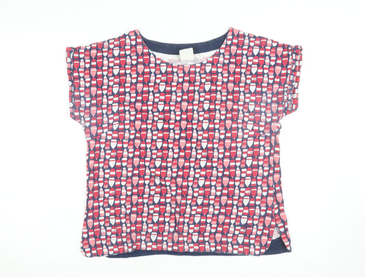Weird Fish Womens Multicoloured Nautical Cotton T-Shirt Size 14