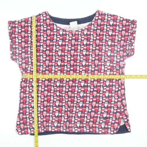 Weird Fish Womens Multicoloured Nautical Cotton T-Shirt Size 14