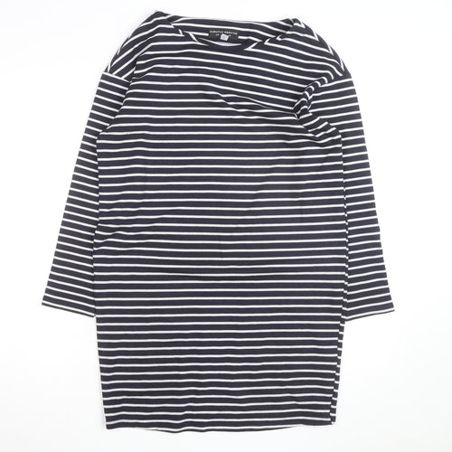 Dorothy Perkins Women’s Blue White Striped 3/4 Sleeve Cotton Top UK 8