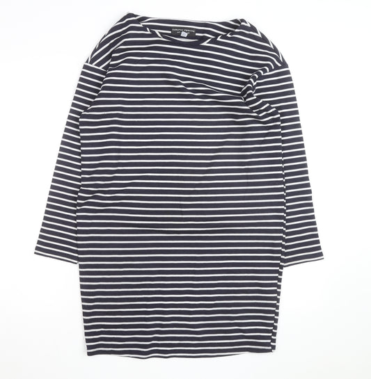 Dorothy Perkins Women’s Blue White Striped 3/4 Sleeve Cotton Top UK 8