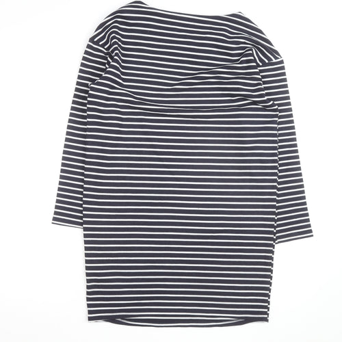Dorothy Perkins Women’s Blue White Striped 3/4 Sleeve Cotton Top UK 8