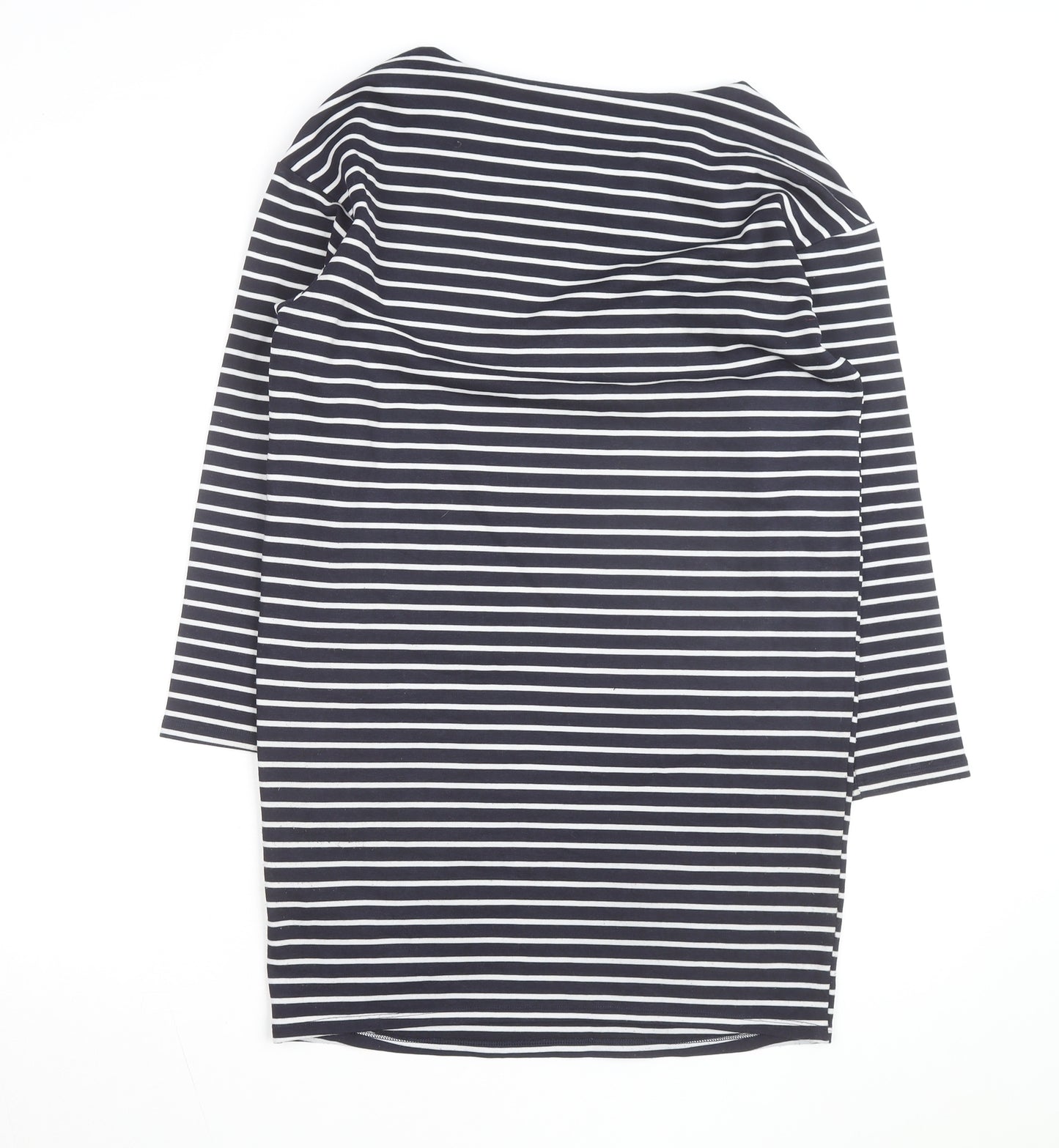 Dorothy Perkins Women’s Blue White Striped 3/4 Sleeve Cotton Top UK 8