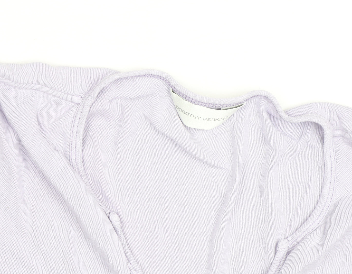 Dorothy Perkins Women Purple Cotton V-Neck 3/4 Sleeve Tunic Blouse M