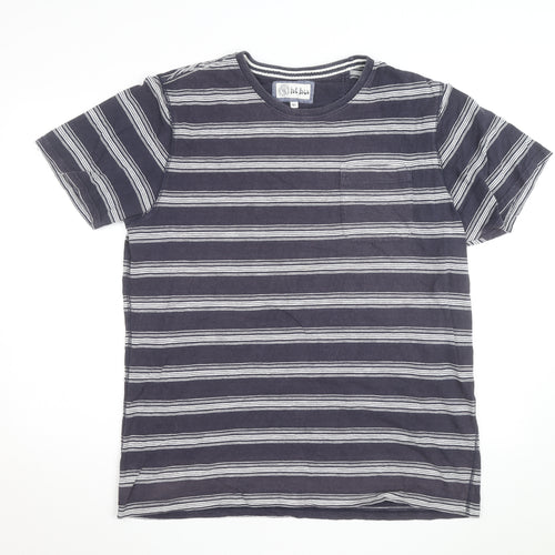 Fat Face Men's Blue Striped Cotton Crew Neck T-Shirt XL
