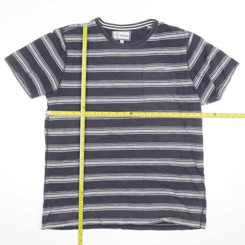 Fat Face Men's Blue Striped Cotton Crew Neck T-Shirt XL