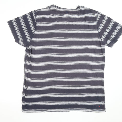 Fat Face Men's Blue Striped Cotton Crew Neck T-Shirt XL