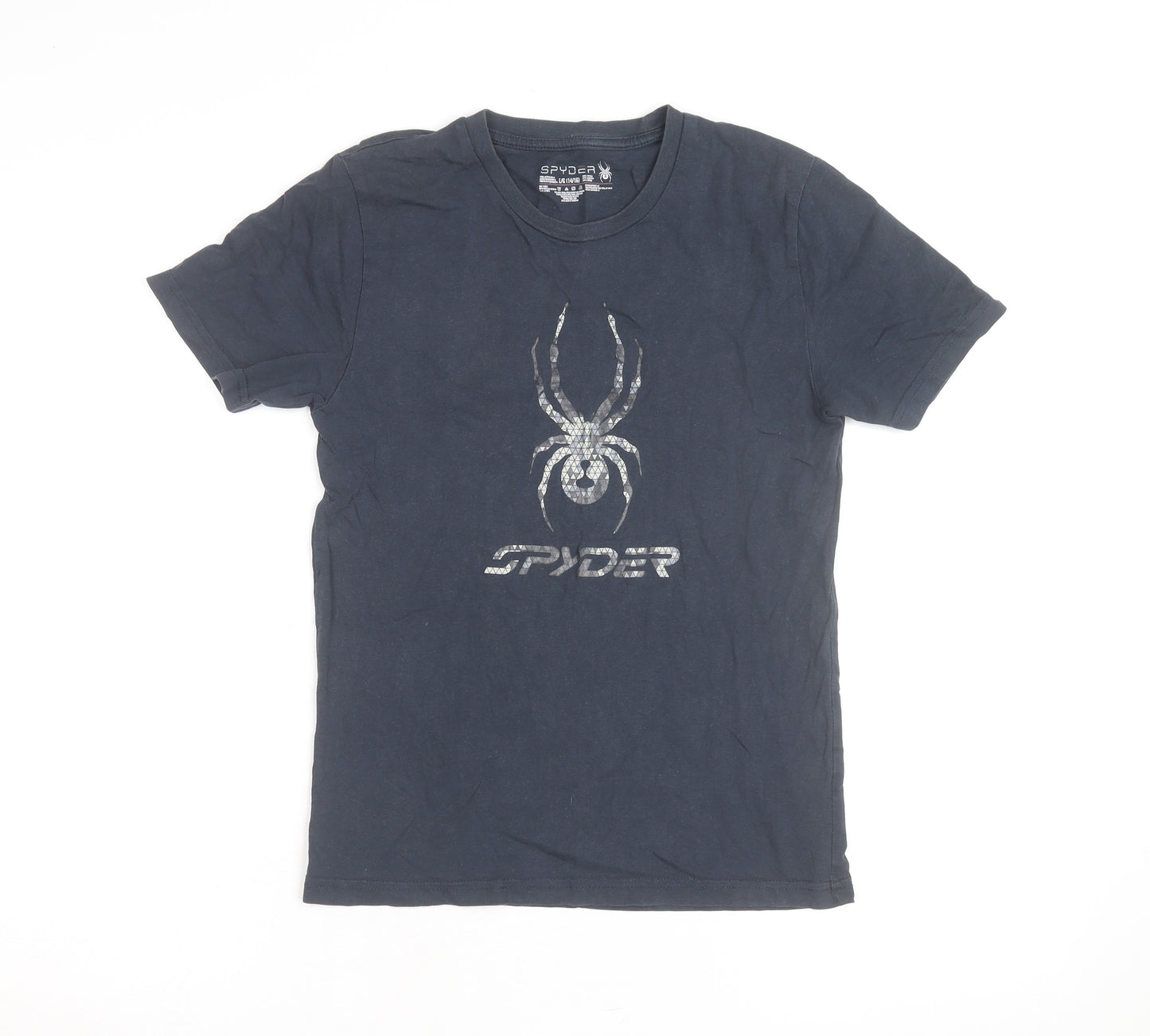 Spyder Boys Black Graphic Spider Logo Short Sleeve Cotton T-Shirt 14-16 Years