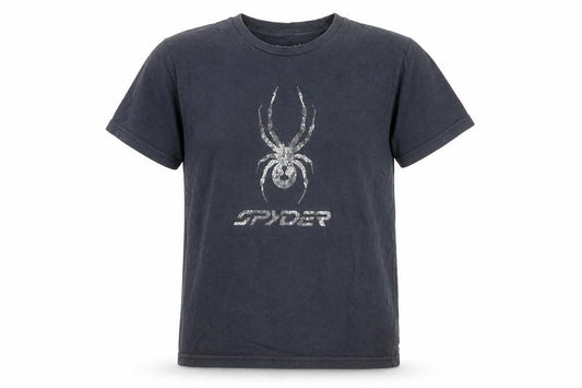 Spyder Boys Black Graphic Spider Logo Short Sleeve Cotton T-Shirt 14-16 Years