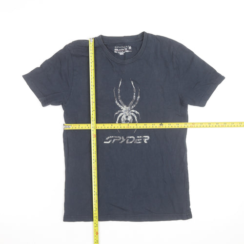 Spyder Boys Black Graphic Spider Logo Short Sleeve Cotton T-Shirt 14-16 Years
