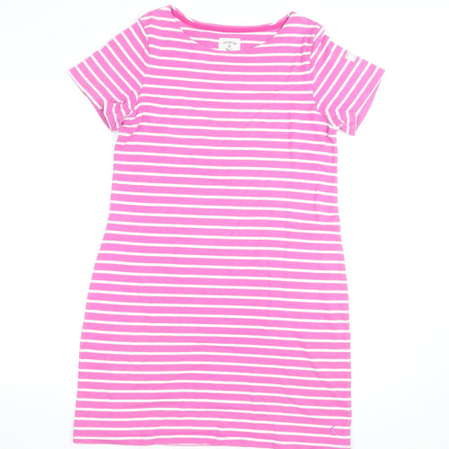 Joules Women’s Pink Striped Cotton T-Shirt Dress Size 14