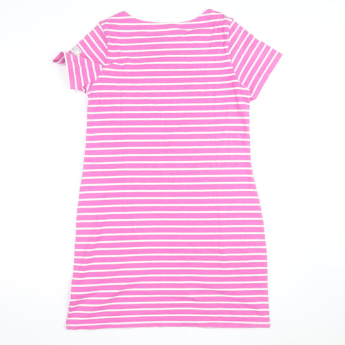 Joules Women’s Pink Striped Cotton T-Shirt Dress Size 14
