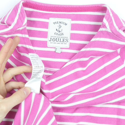 Joules Women’s Pink Striped Cotton T-Shirt Dress Size 14
