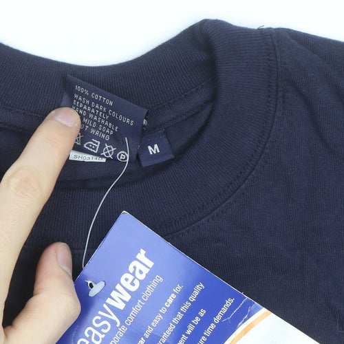 Portwest Men's Blue Cotton Crew Neck Work T-Shirt M