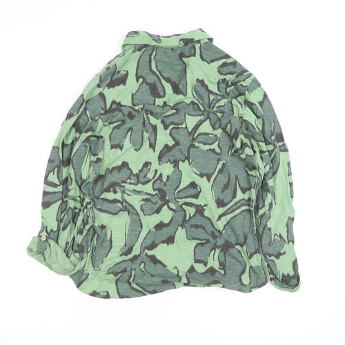White Stuff Women Green Floral Button-Up Shirt UK 12