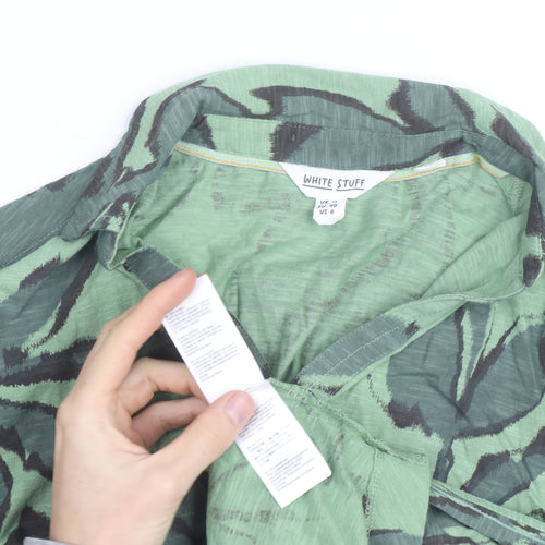 White Stuff Women Green Floral Button-Up Shirt UK 12