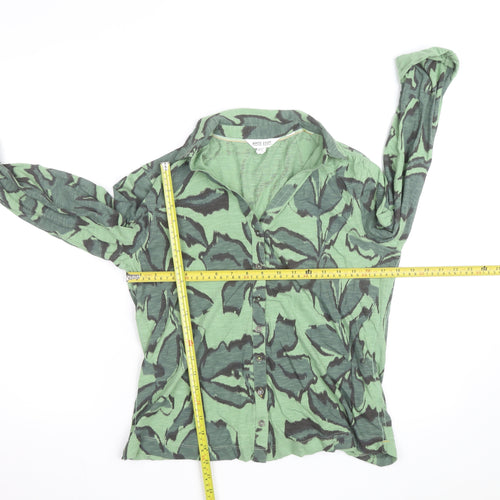 White Stuff Women Green Floral Button-Up Shirt UK 12
