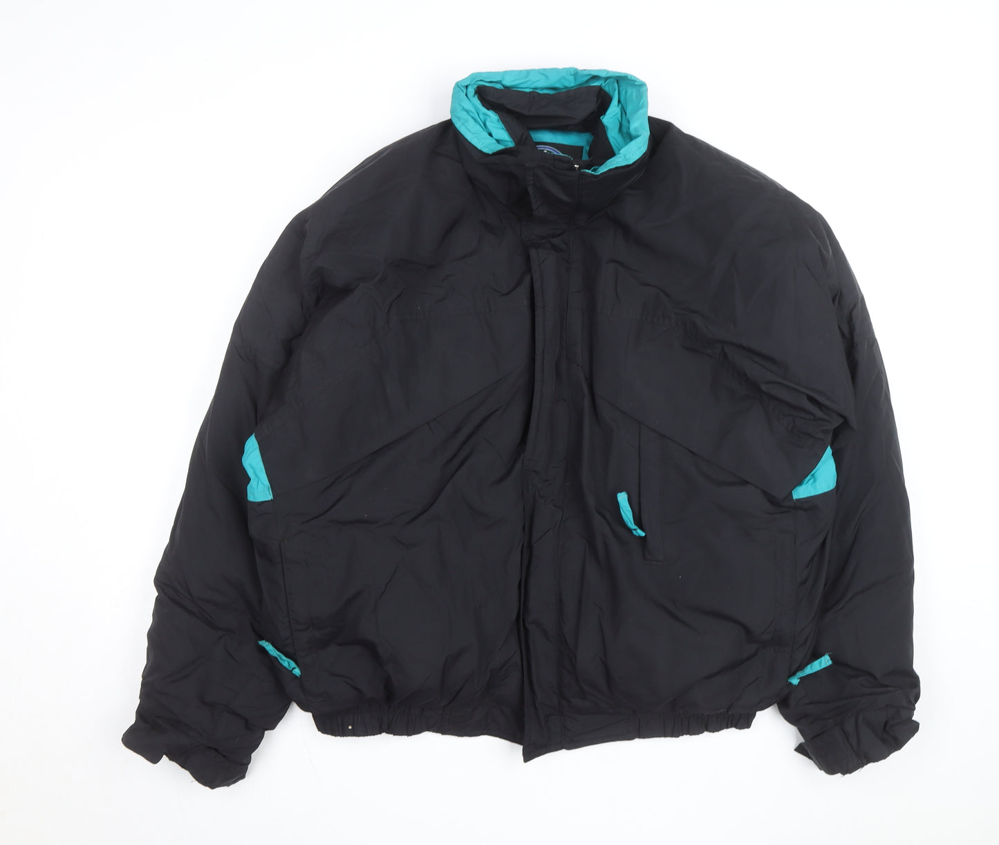 Herman's Men Black L 90s Retro Puffer Jacket Nylon Winter Coat
