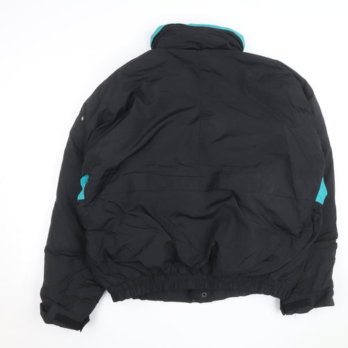 Herman's Men Black L 90s Retro Puffer Jacket Nylon Winter Coat