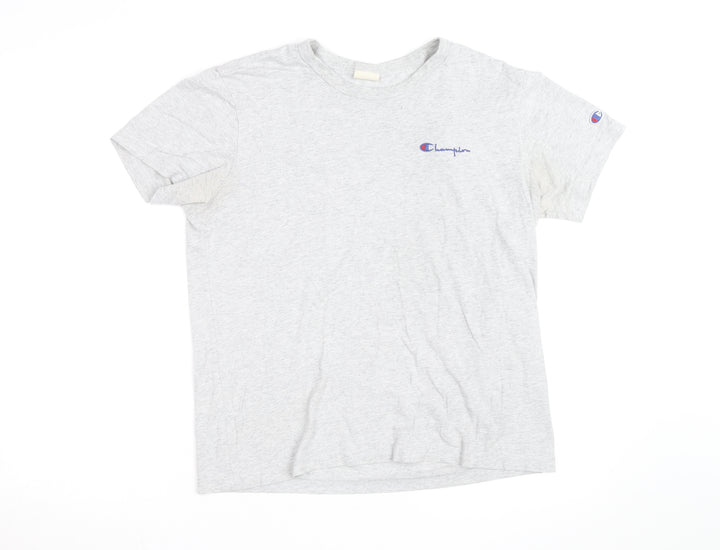 Champion Men's Grey Small Crew Neck Logo T-Shirt
