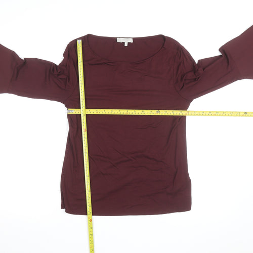 Hobbs Women Red Bell Sleeve Viscose Jersey Blouse Size M