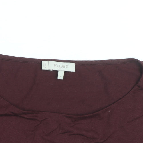 Hobbs Women Red Bell Sleeve Viscose Jersey Blouse Size M