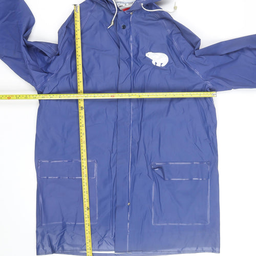 Uniroyal Men's Blue Waterproof Long Rain Coat Jacket Hooded Size S