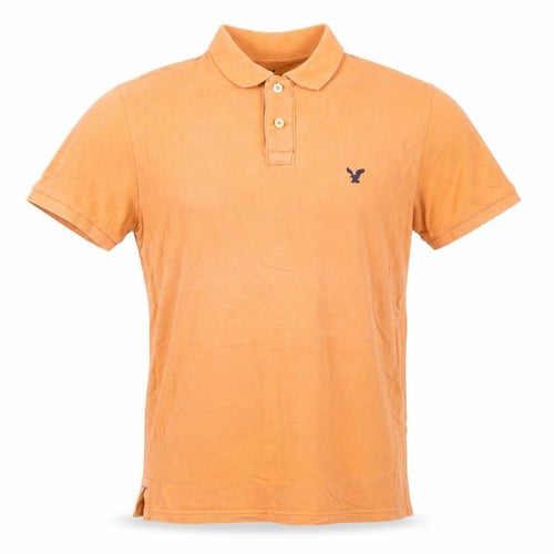 American Eagle Men's Orange Classic Fit Cotton Polo Shirt M