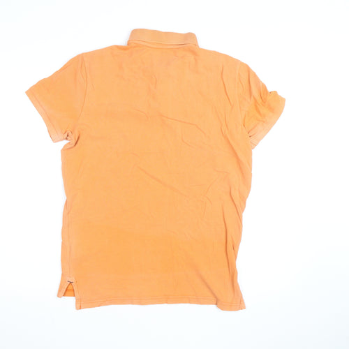 American Eagle Men's Orange Classic Fit Cotton Polo Shirt M