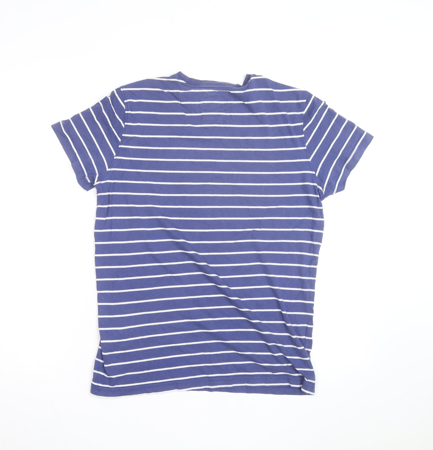 Crew Clothing Co. Men's Blue Striped Cotton Crew Neck T-Shirt Size S
