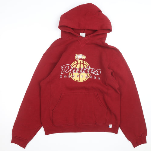 Russell Athletic Men's Red Pullover Hoodie Medium Graphic Sportswear
