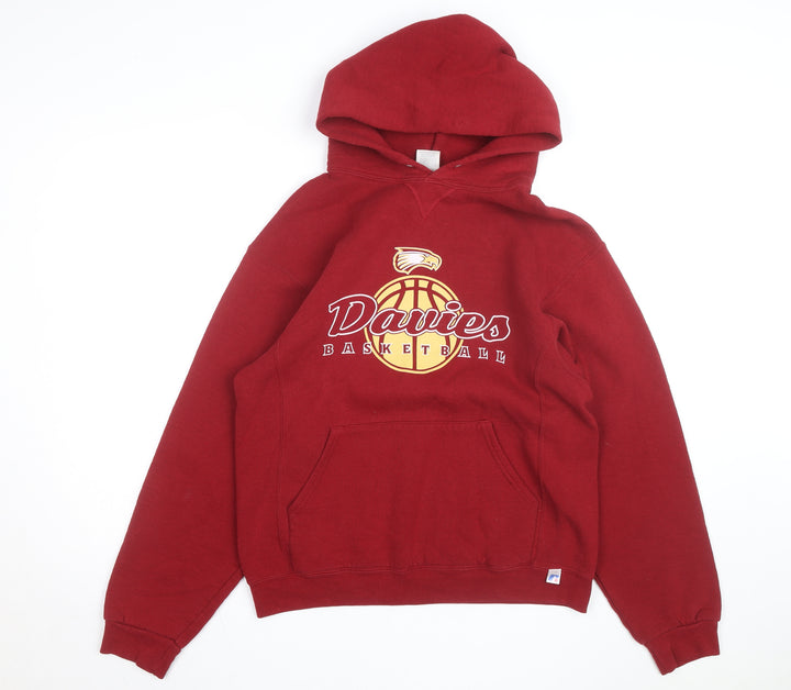 Russell Athletic Men's Red Pullover Hoodie Medium Graphic Sportswear