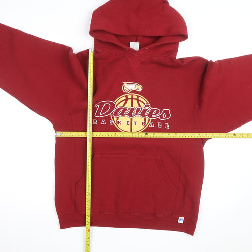 Russell Athletic Men's Red Pullover Hoodie Medium Graphic Sportswear