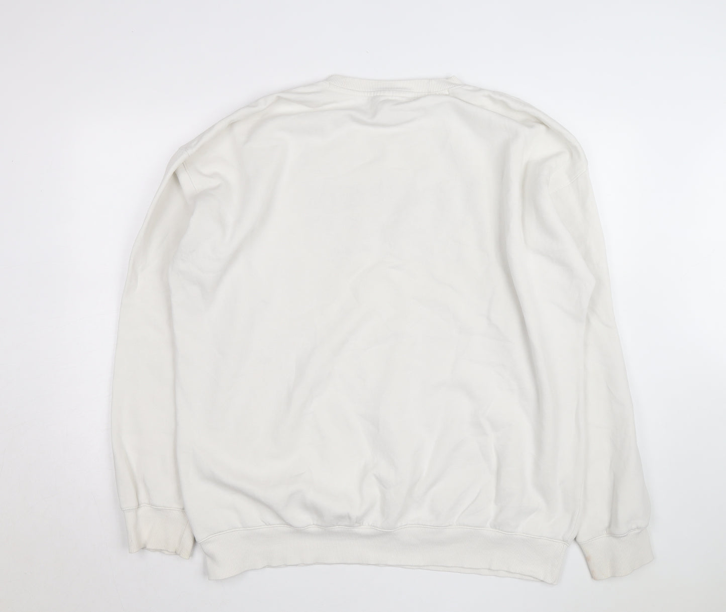 Reebok Men's White XL Pullover Sweatshirt Vintage Logo Crew Neck