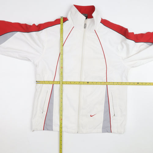 Nike Men's White Red 2XL Windbreaker Jacket Full Zip Sportswear