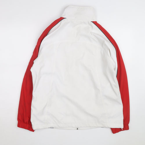 Nike Men's White Red 2XL Windbreaker Jacket Full Zip Sportswear