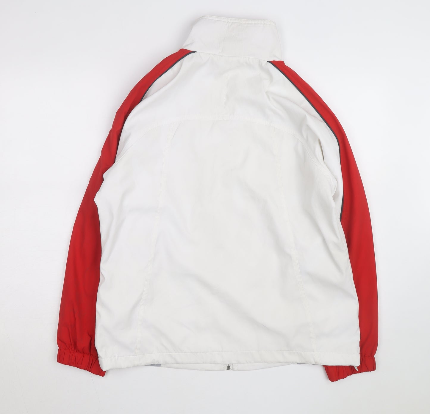 Nike Men's White Red 2XL Windbreaker Jacket Full Zip Sportswear