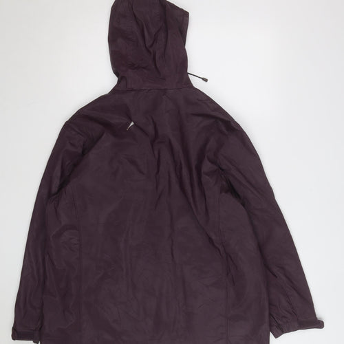 Basic Editions Men's Purple Hooded Nylon Windbreaker Jacket L