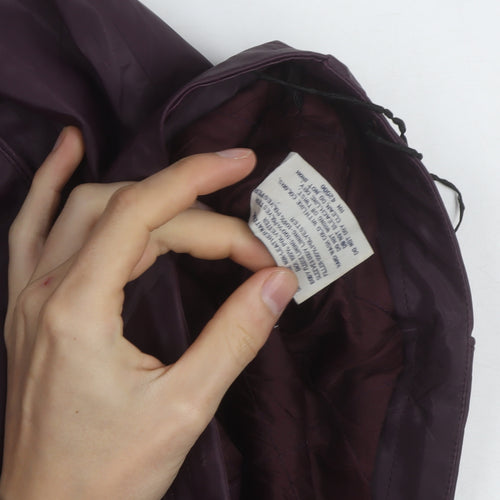 Basic Editions Men's Purple Hooded Nylon Windbreaker Jacket L