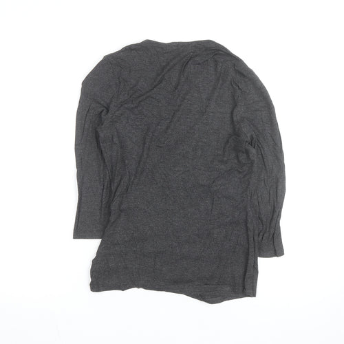 Hobbs Women’s Grey Wrap Jersey Blouse Long Sleeve Size S
