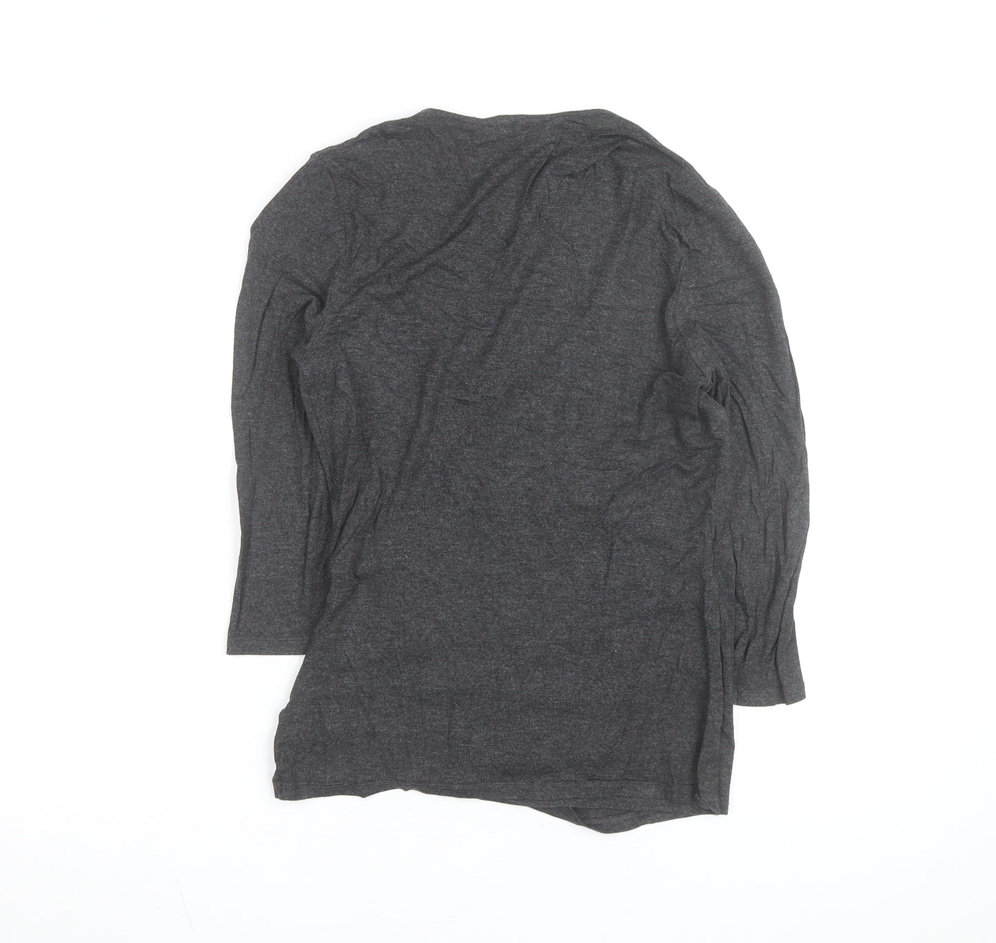 Hobbs Women’s Grey Wrap Jersey Blouse Long Sleeve Size S