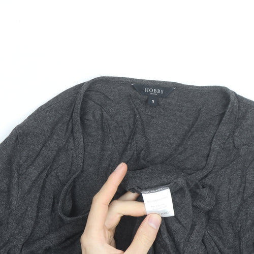 Hobbs Women’s Grey Wrap Jersey Blouse Long Sleeve Size S