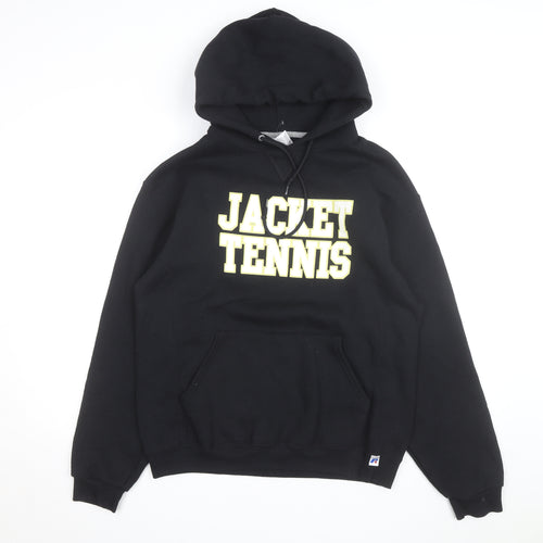Russell Athletic Men's Black Pullover Hoodie M Graphic Sports Fleece