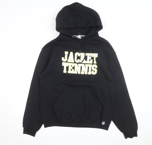 Russell Athletic Men's Black Pullover Hoodie M Graphic Sports Fleece