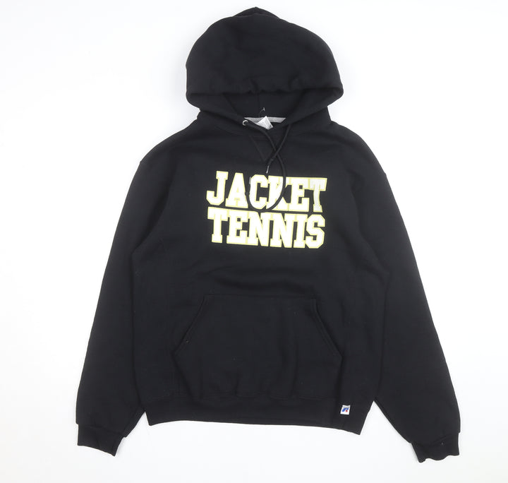 Russell Athletic Men's Black Pullover Hoodie M Graphic Sports Fleece