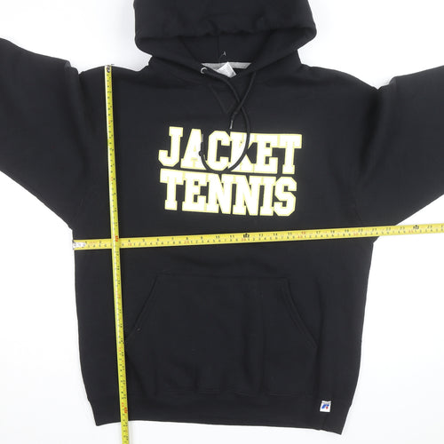 Russell Athletic Men's Black Pullover Hoodie M Graphic Sports Fleece