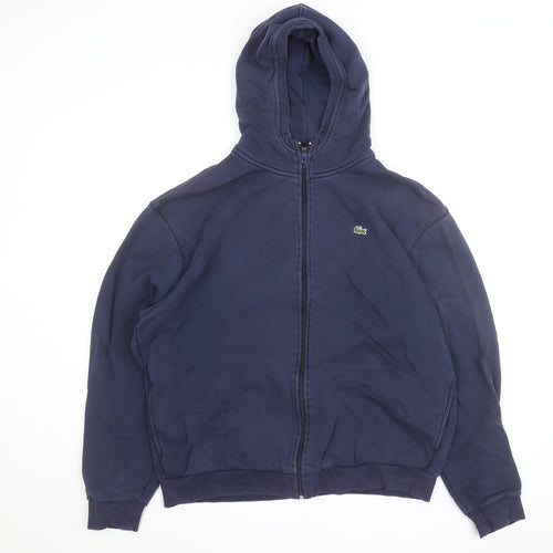 Lacoste Men's Blue Full Zip Hoodie 2XL Regular Fit Cotton Blend
